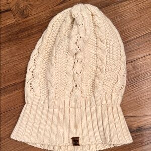 Cream Cable Knit Beanie